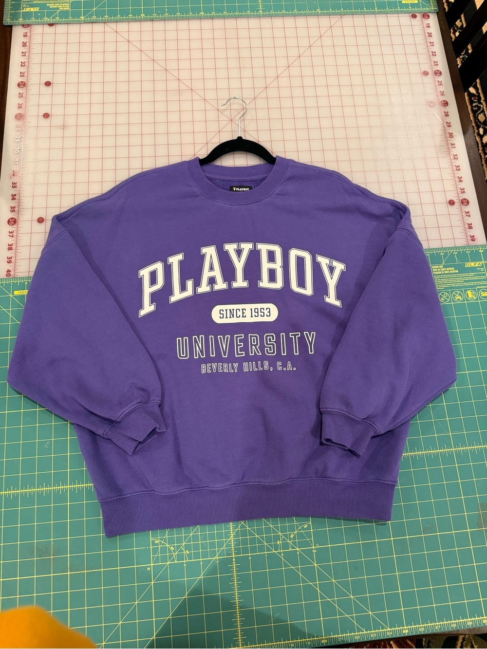 PLAYBOY Purple University Crewneck Sweatshirt